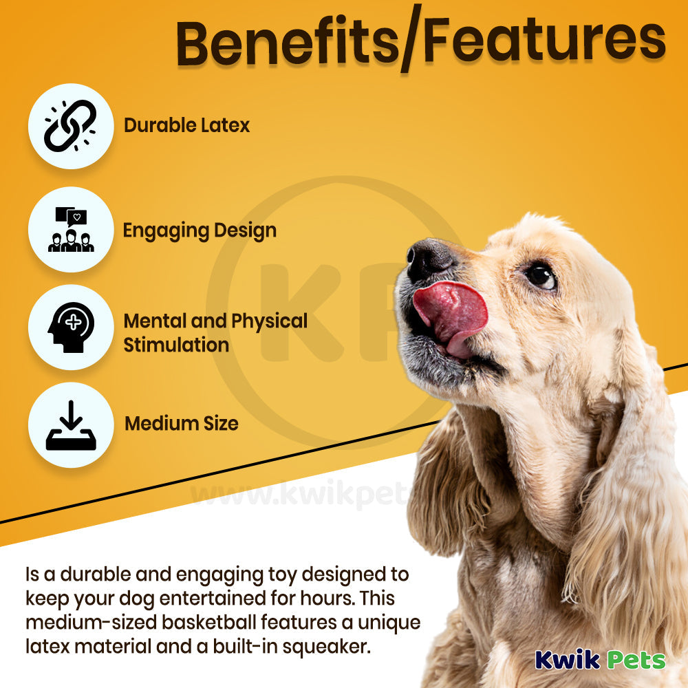 Boss Pet Digger's Black/White Vinyl Soccer Ball Dog Toy Medium