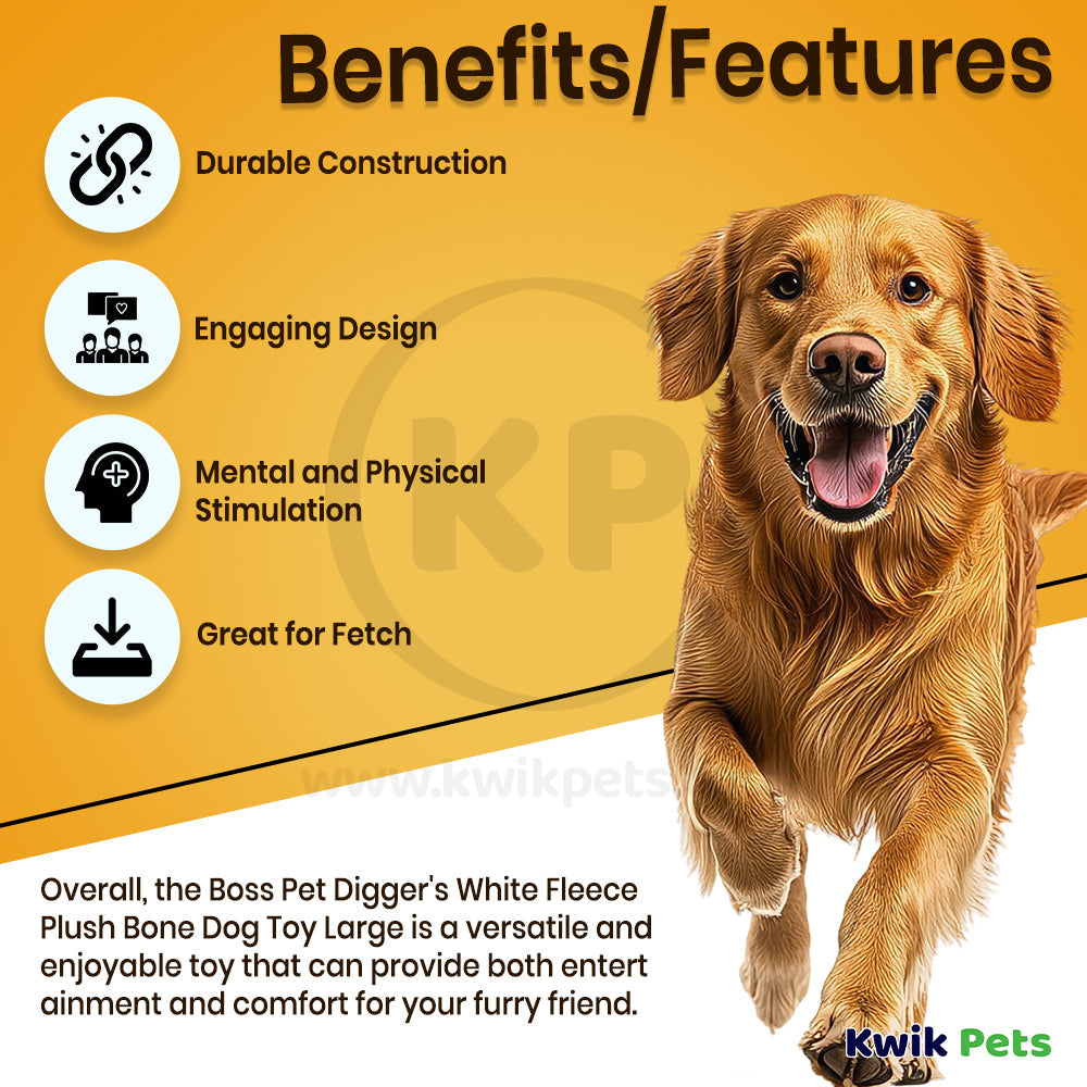 Boss Pet Digger's Multicolored Shaggy Plush Dog Toy Large