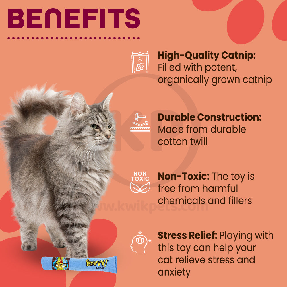 Yeowww! Big Baby Cigars Catnip Cat Toy Blue 7-in