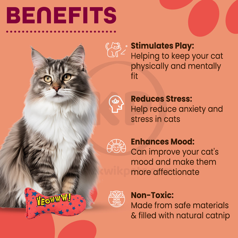 Yeowww! Stinkies Sardines Catnip Cat Toy Red & Blue 3-in