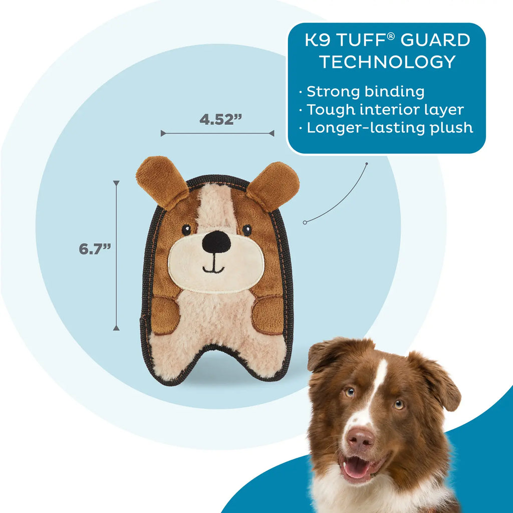Outward Hound Durablez Puppy Squeaky Plush Dog Toy Brown Extra Small