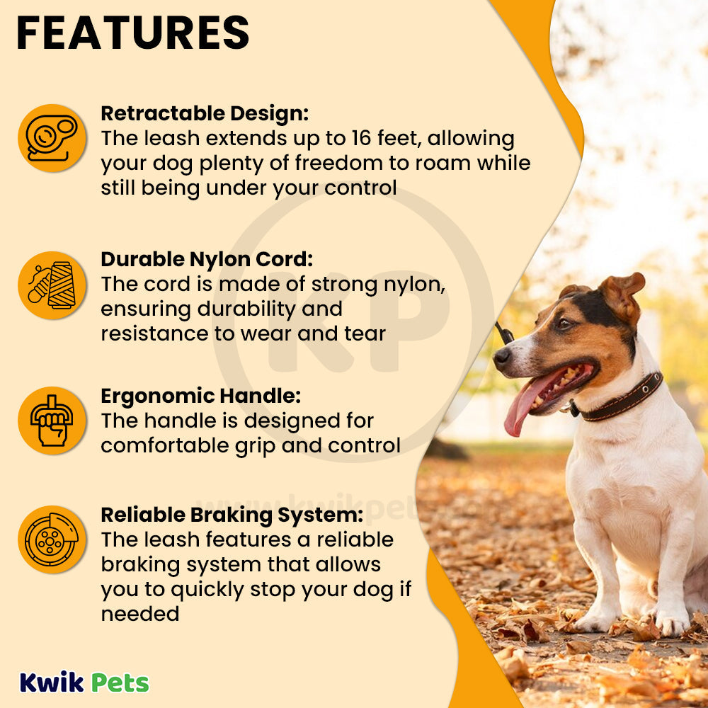 Flexi Classic Nylon Cord Dog Leash Black Large 16-ft Up To 132-lb