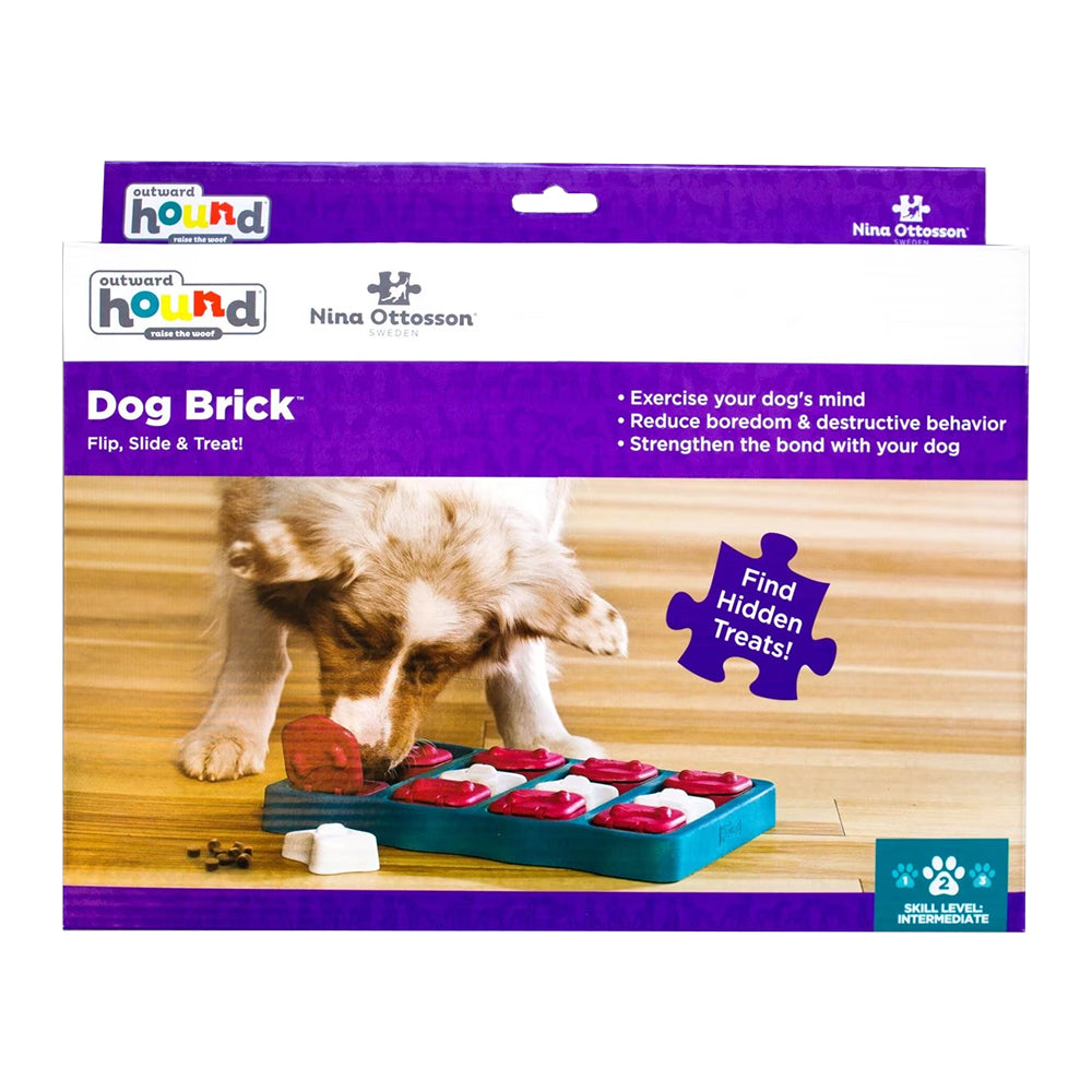 Nina Ottosson Brick Interactive Dog Toy Blue Large