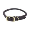 Coastal Circle T Oak Tanned Leather Round Dog Collar Black 1 in X 24 in