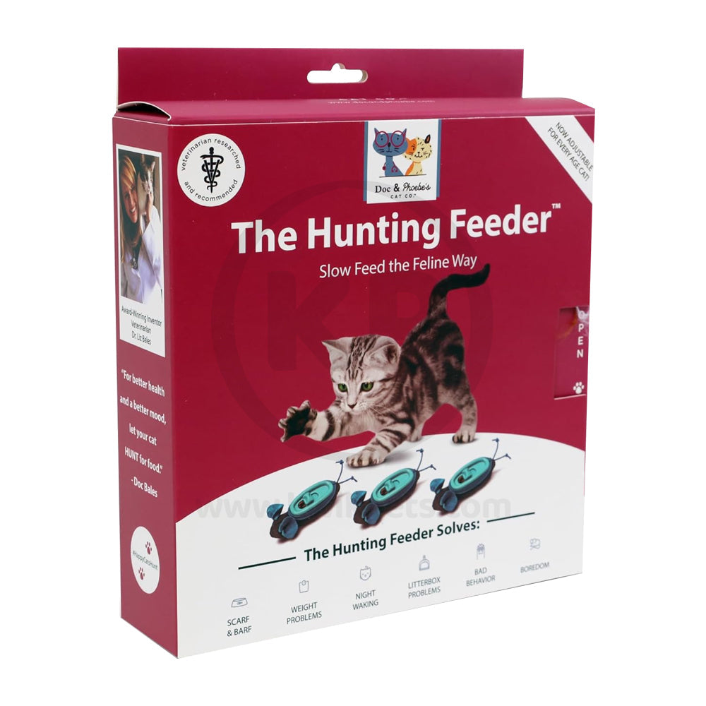 Doc & Phoebe's Indoor Hunting Interactive Cat Feeder Toy Blue & Gray 3 Count