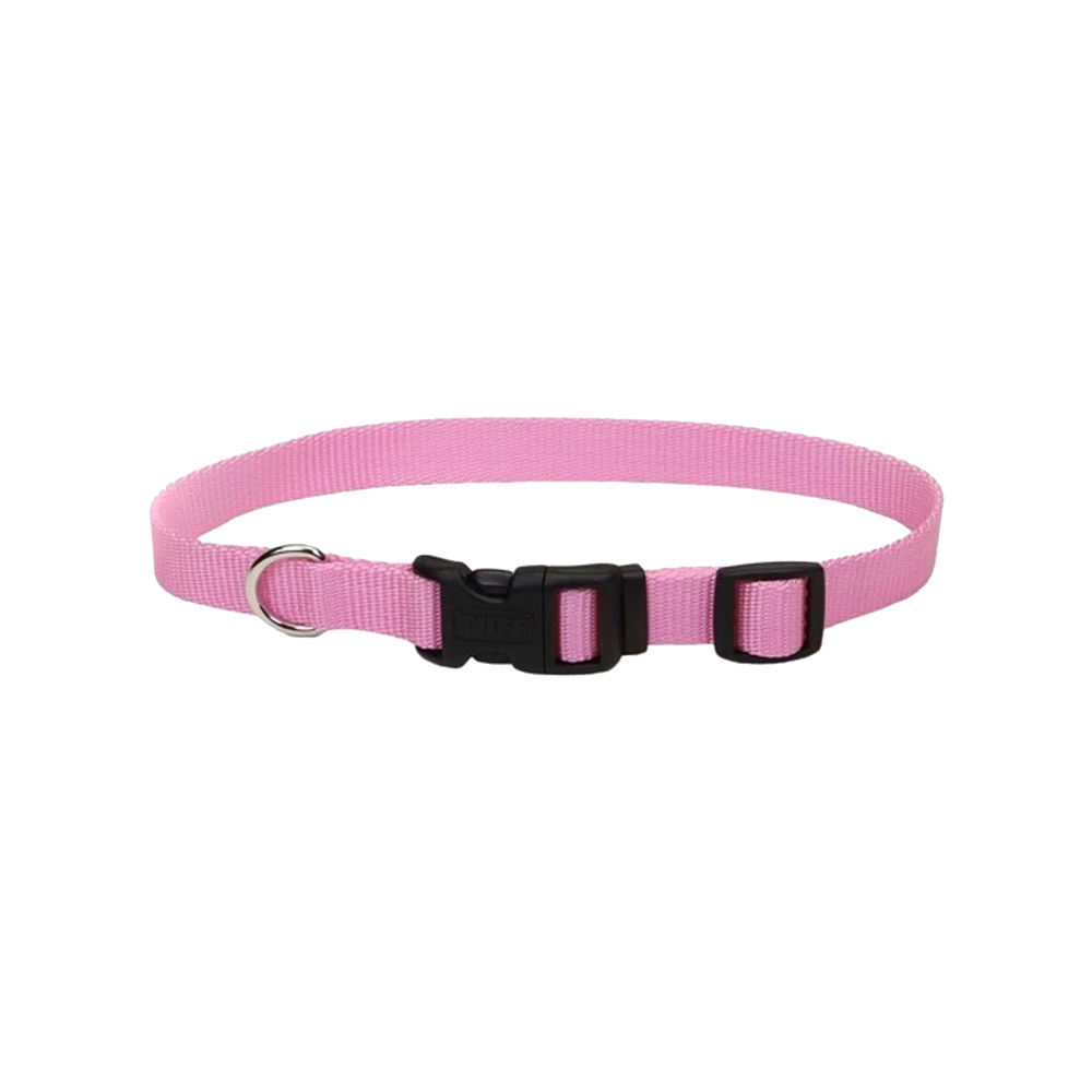 Coastal Adjustable Nylon Dog Collar with Plastic Buckle Bright Pink 1 in X 18-26 in