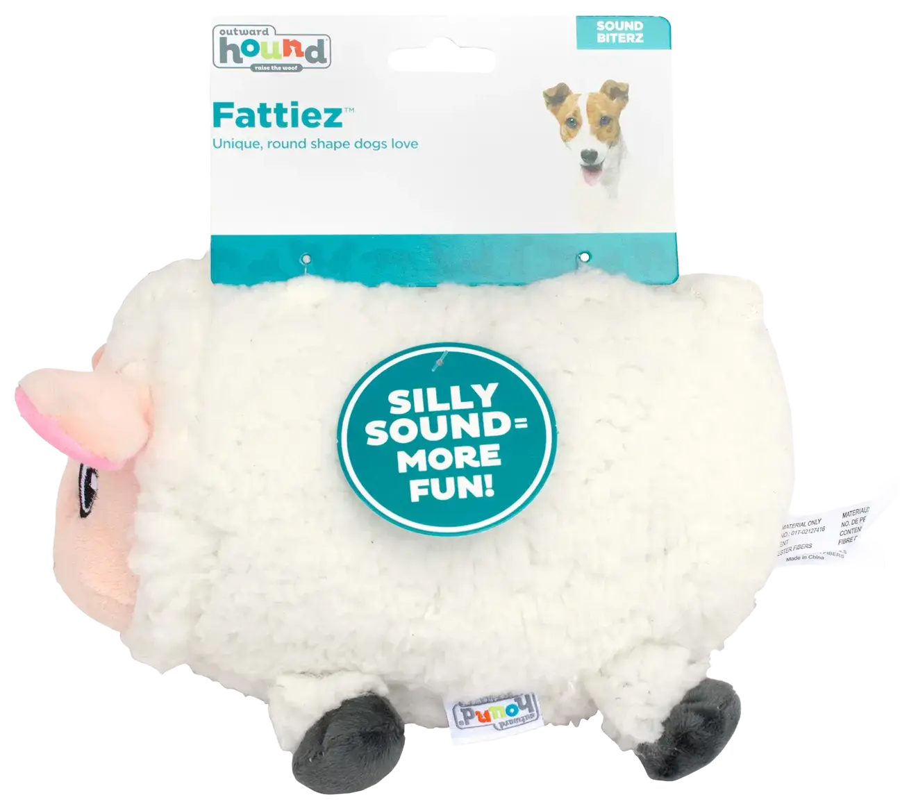 Outward Hound Fattiez Sheep Plush Dog Toy White Medium