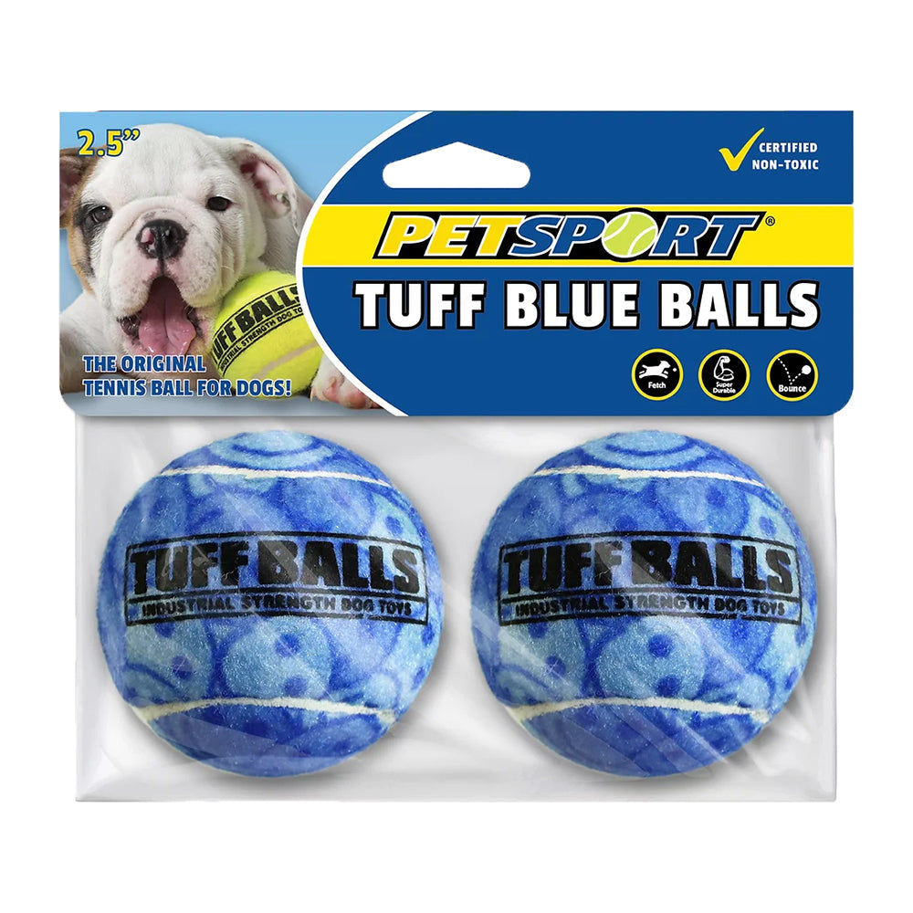 Petsport USA Tuff Ball Dog Toy Blue 2 Count 2.5-in