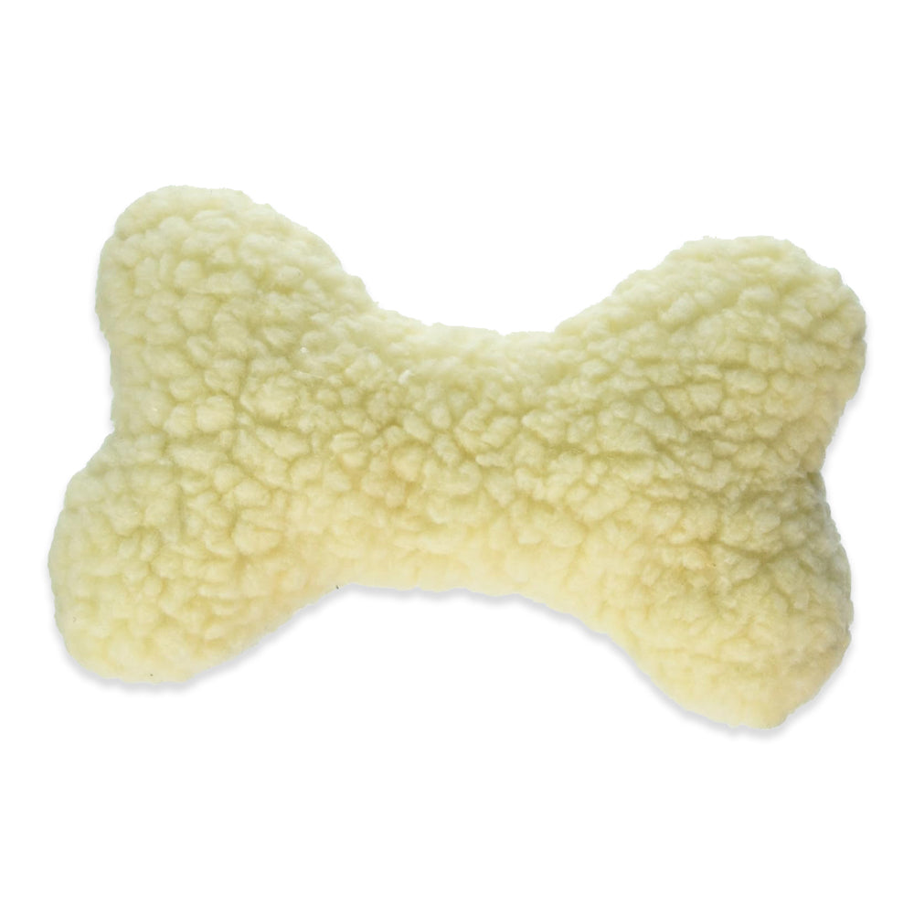 Boss Pet Digger's White Fleece Plush Bone Dog Toy Large