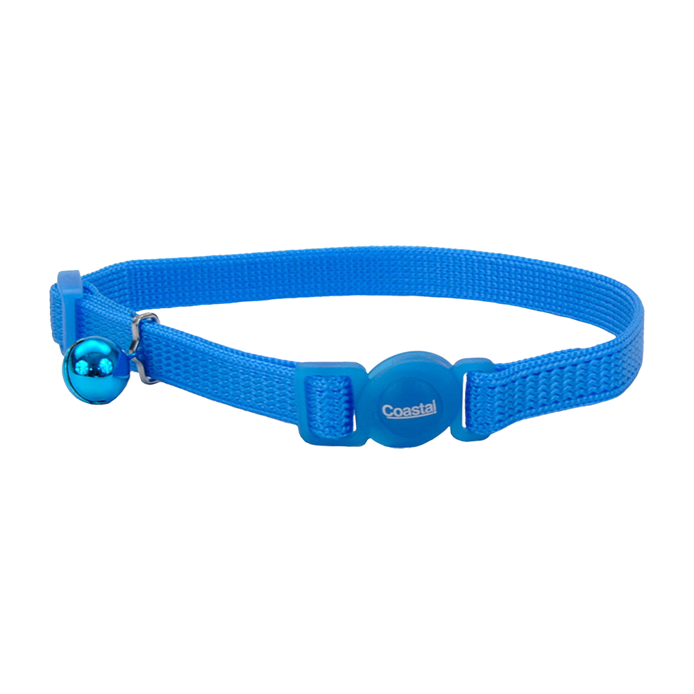 Coastal Safe Cat Adjustable Snag-Proof Nylon Breakaway Collar Blue Lagoon 3/8 in X 8-12 in