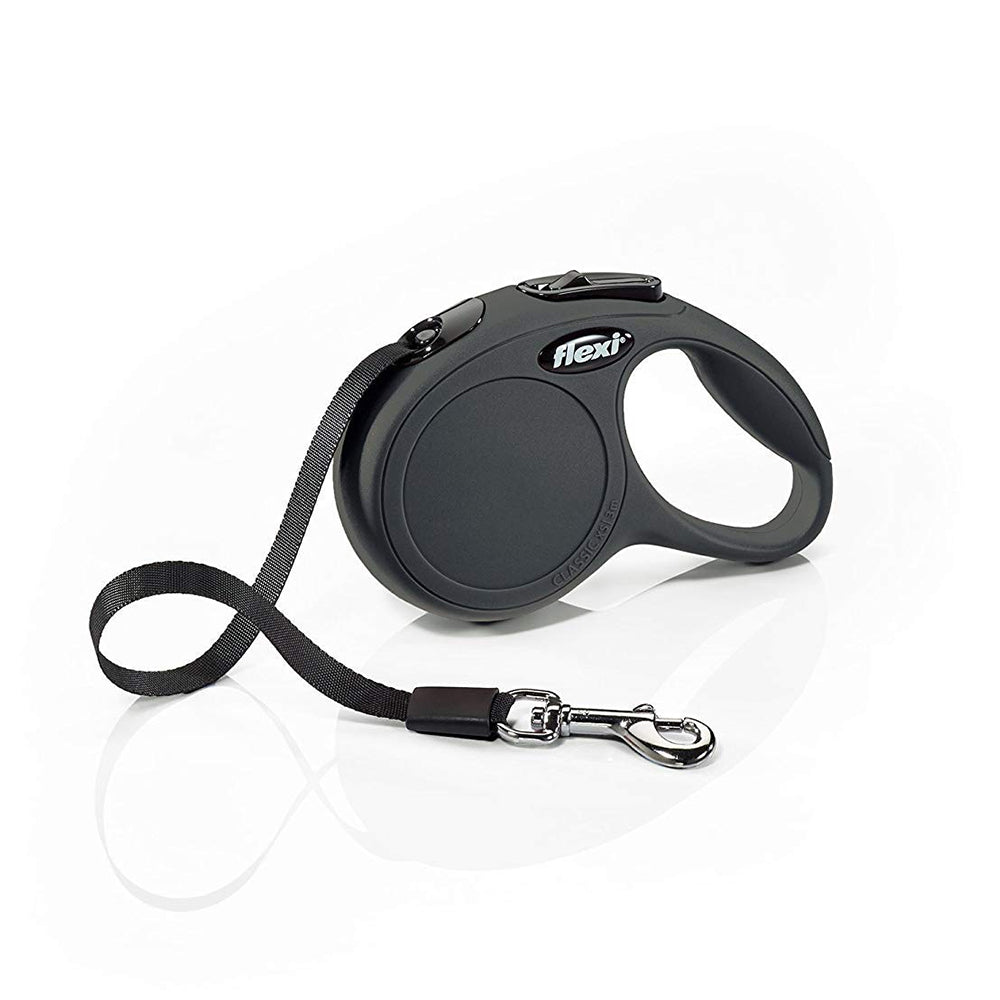 Flexi Classic Nylon Cord Dog Leash Black Small 16-ft Up To 33-lb
