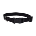 Coastal Adjustable Nylon Dog Collar with Plastic Buckle Black 1 in X 18-26 in