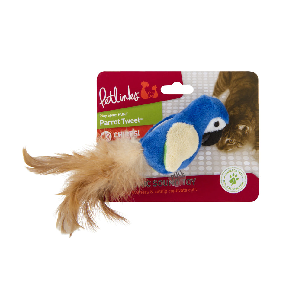 Petlinks Parrot Tweet Electronic Sound Catnip Cat Toy Assorted