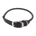 Coastal Circle T Oak Tanned Leather Round Dog Collar Black 3/4 in X 18 in