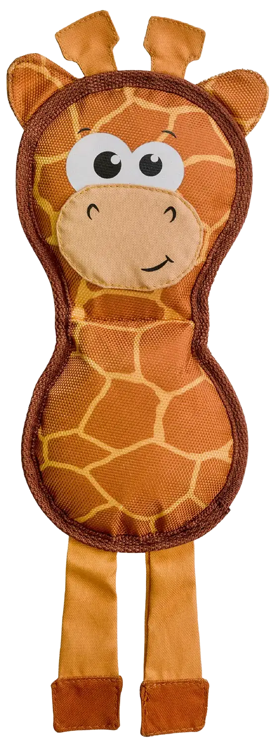 Outward Hound Fire Biterz Giraffe Firehose Plush Dog Toy Brown Medium