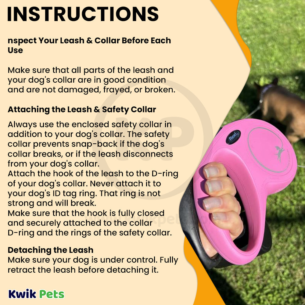 Flexi Classic Nylon Cord Dog Leash Black Small 16-ft Up To 33-lb