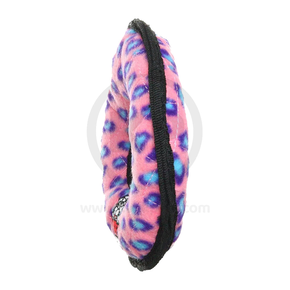 Tuffy Jr Ring Durable Pink Leopard Dog Toy 7-in