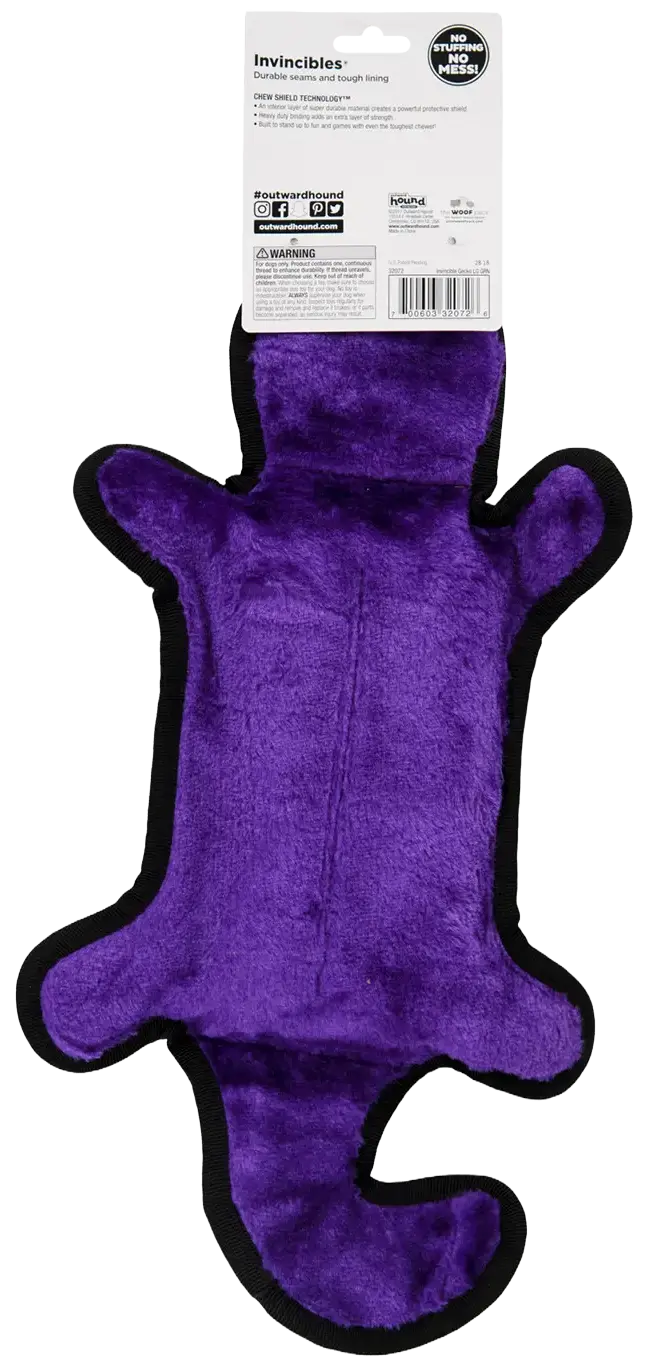 Outward Hound Invincibles Durablez Gecko Dog Toy Yellow & Green Large