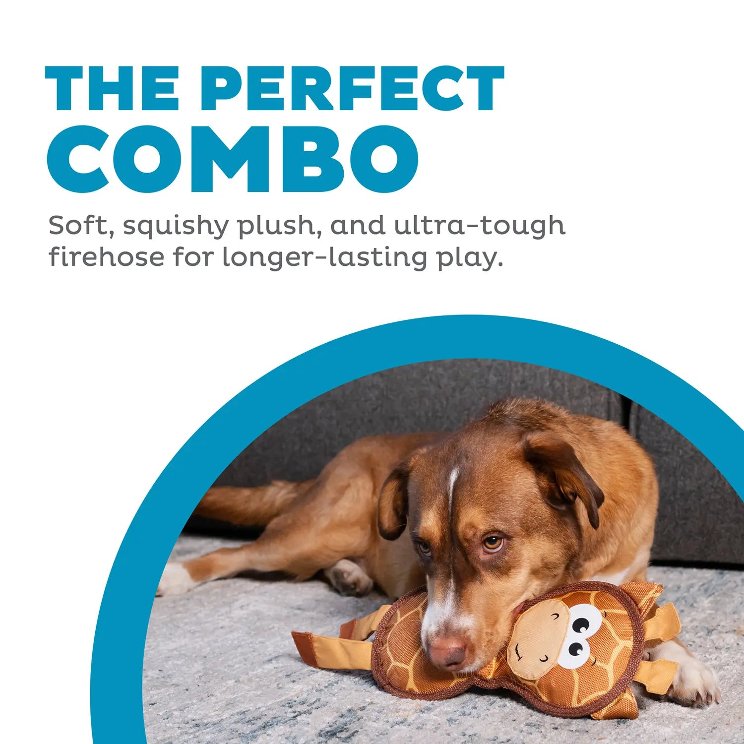 Outward Hound Fire Biterz Giraffe Firehose Plush Dog Toy Brown Medium