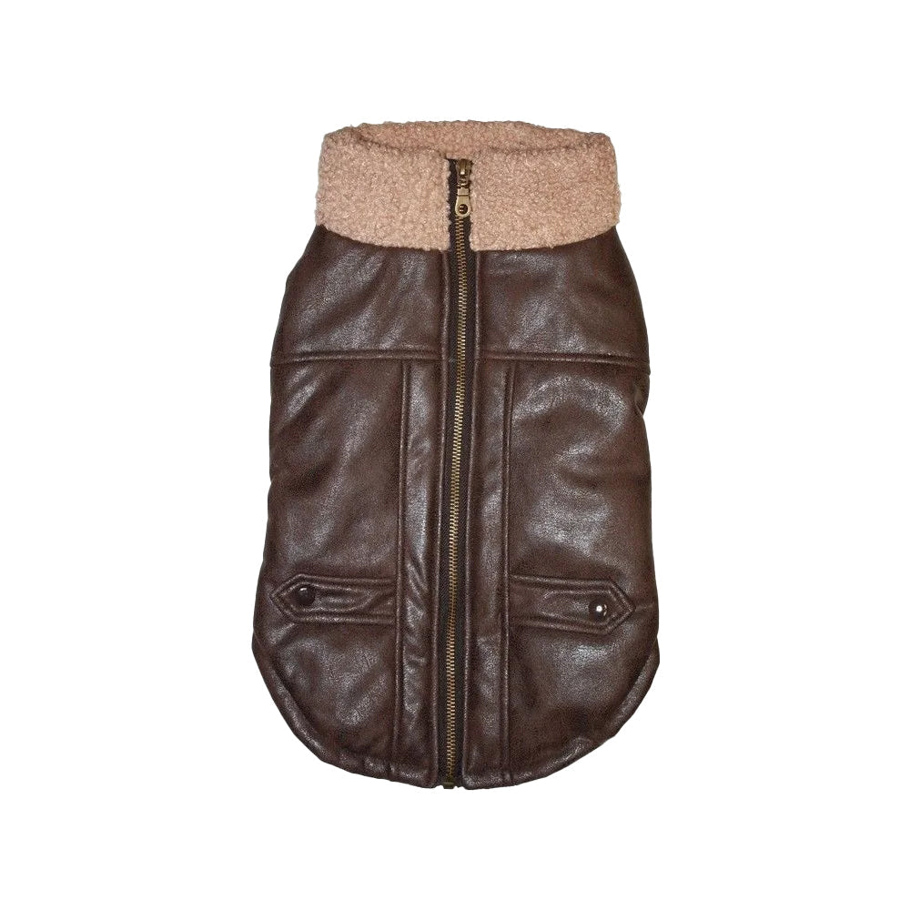 Fashion Pet Bomber Jacket Brown Small