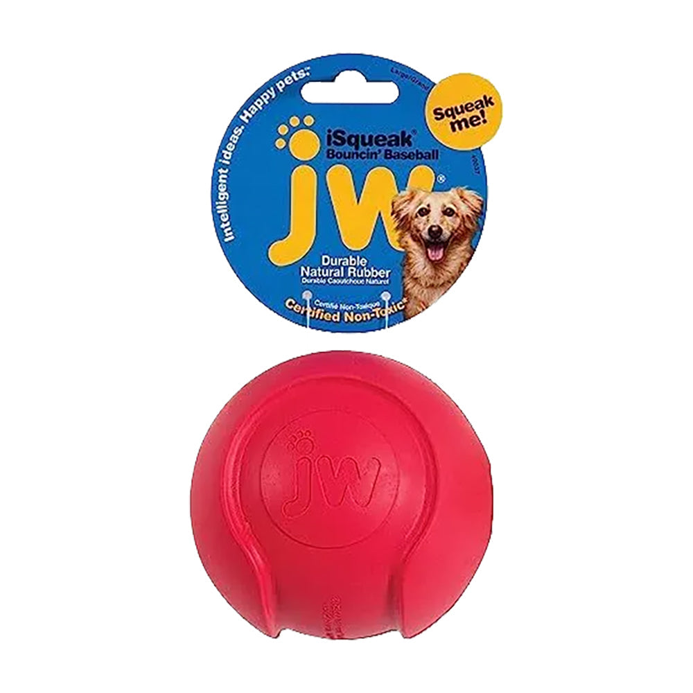 JW Pet iSqueak Bouncin' Baseball Dog Toy Assorted Large