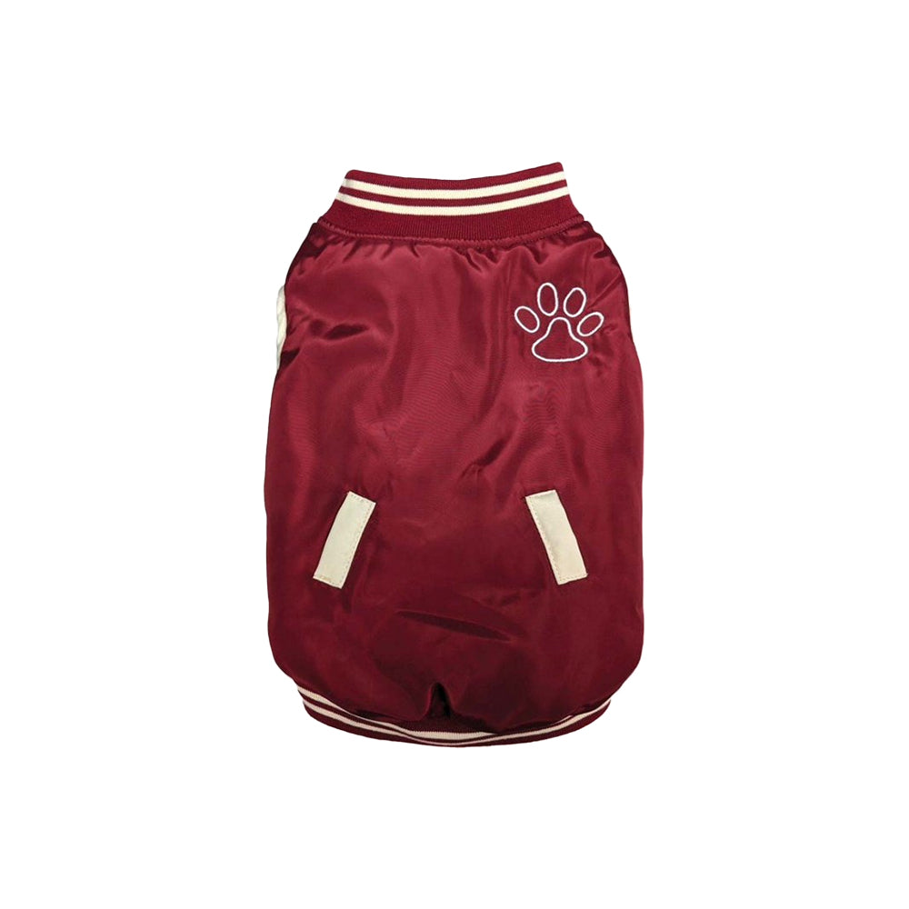 Fashion Pet Varsity Jacket Denim Cranberry XX-small