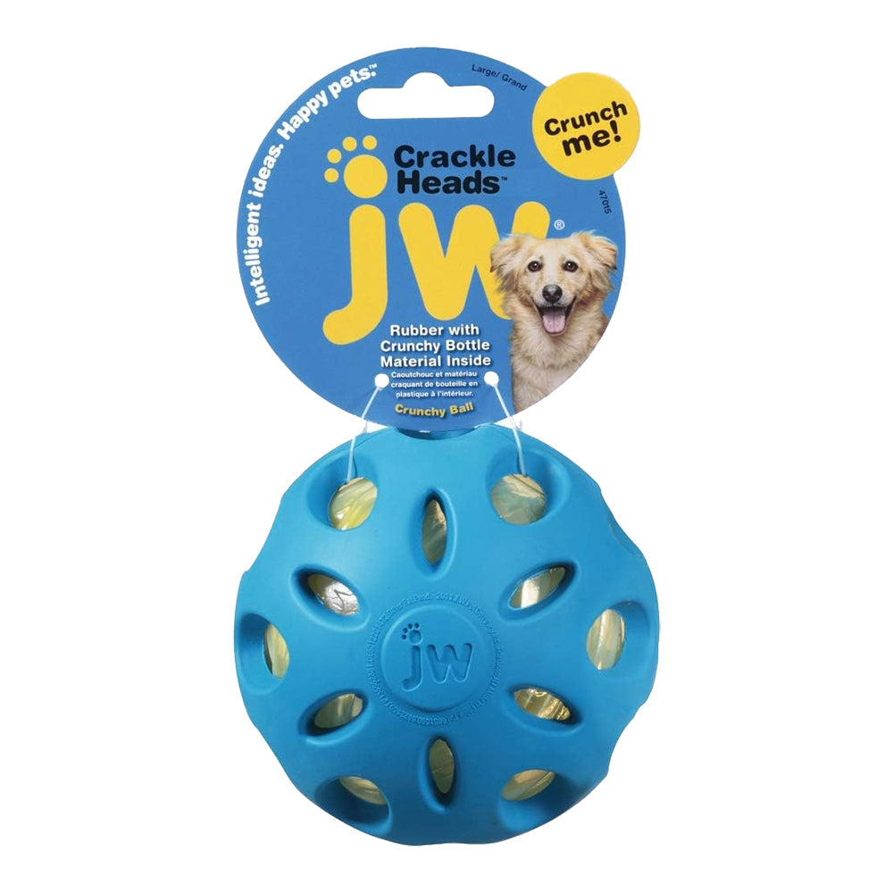 JW Pet Crackle Heads Crackle Ball Dog Toy Assorted Large