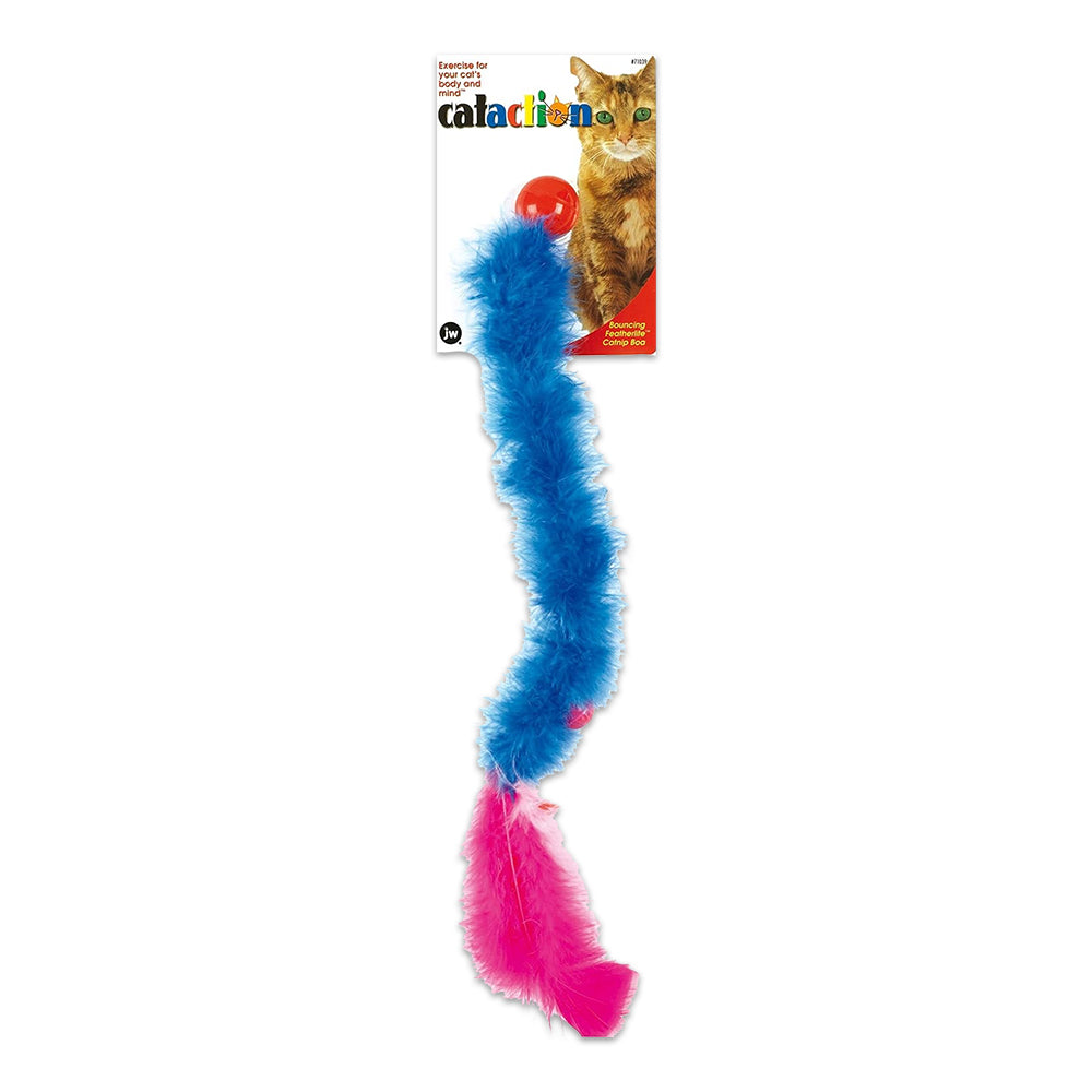 JW Pet Cataction Featherlite Boa Bouncing Catnip Cat Teaser Toy