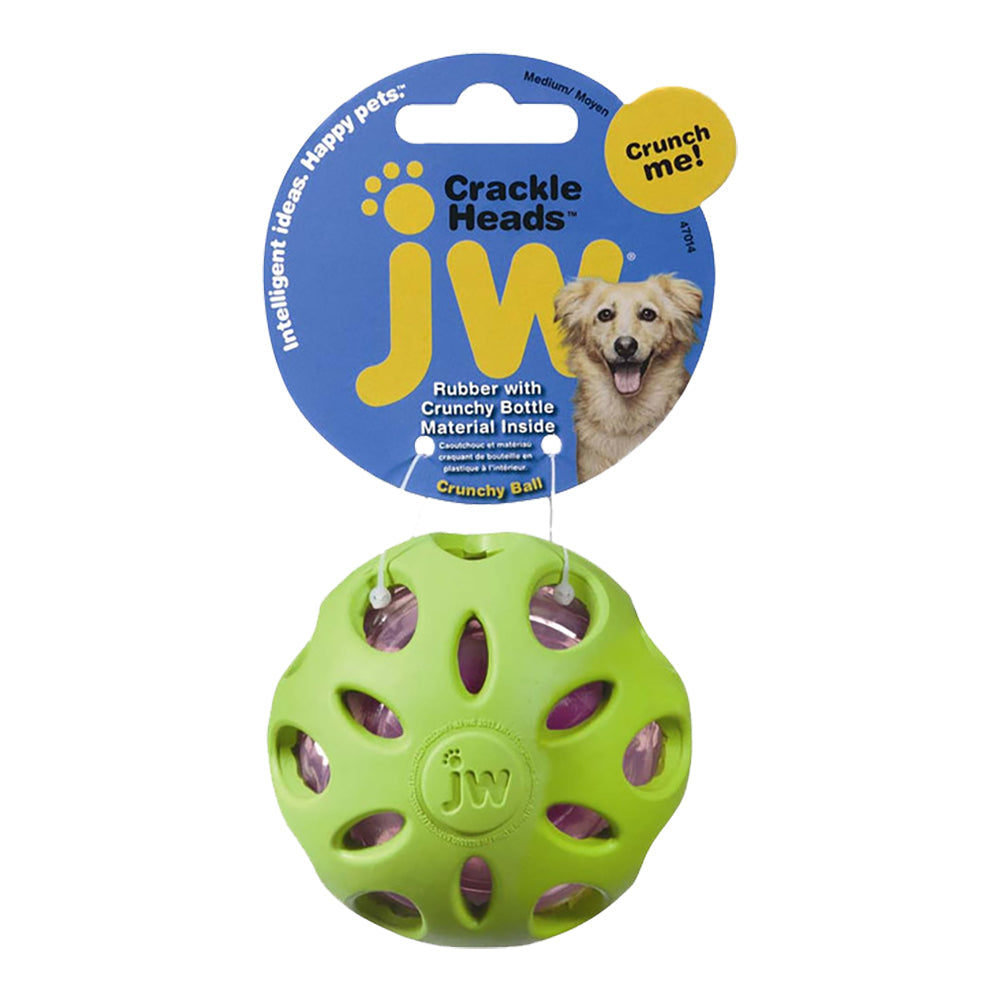 JW Pet Crackle Heads Crackle Ball Dog Toy Assorted Medium