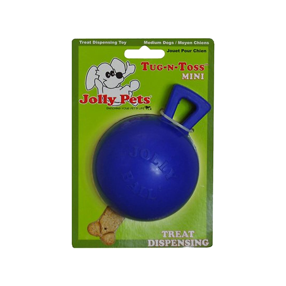 Jolly Pet Tug-n-Toss Mini Dog Toy Blue Small 3-in