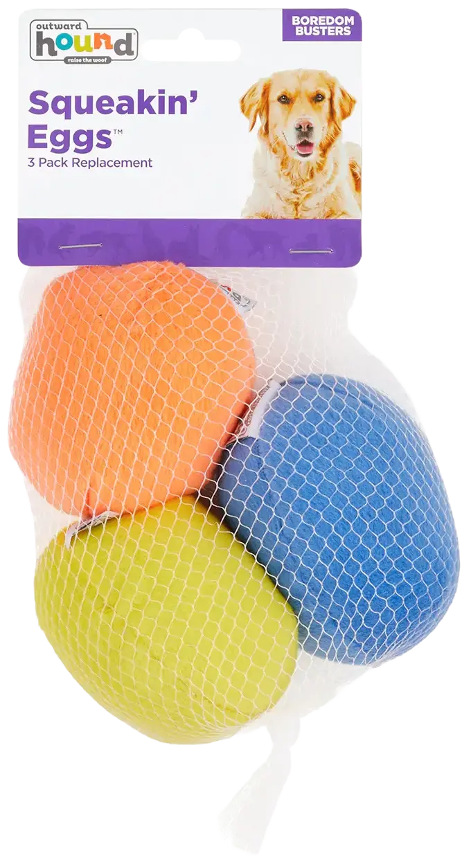 Outward Hound Squeakin' Eggs Plush Replacement Dog Toys 3 Count