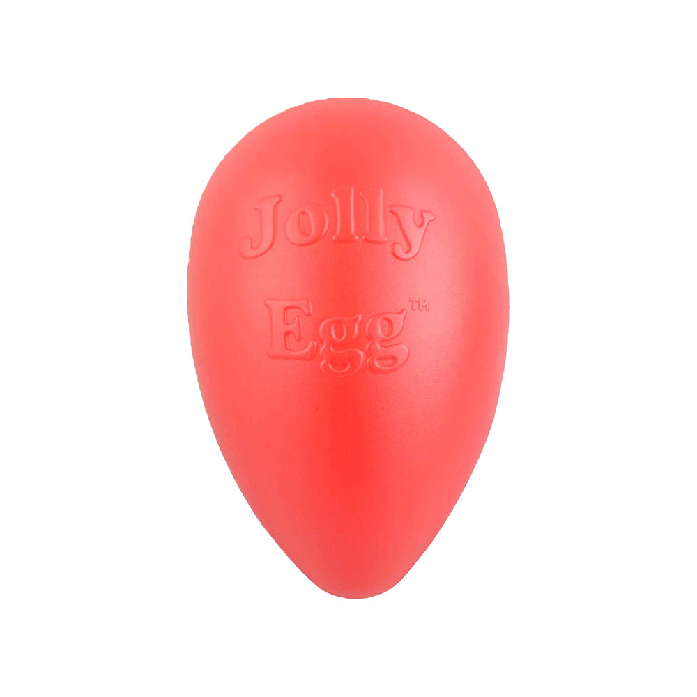 Jolly Pet Egg Hard Plastic Dog Toy Red Small 8-in