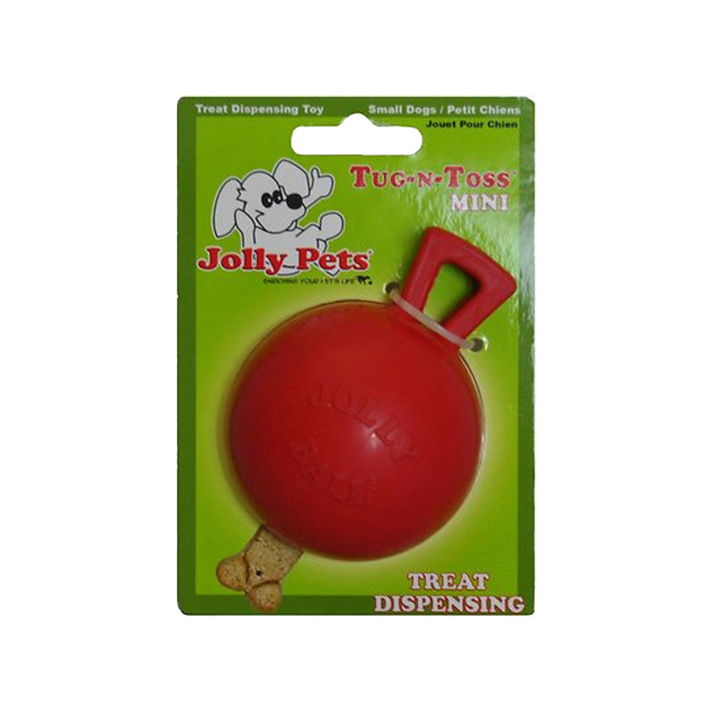 Jolly Pet Tug-n-Toss Mini Dog Toy Red Large 4-in