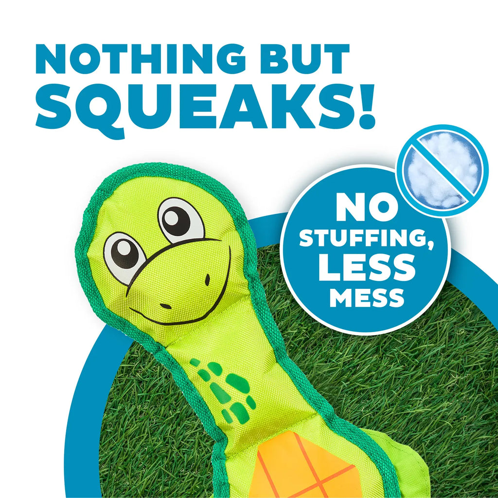 Outward Hound Fire Biterz Turtle Plush Interactive Dog Toy Green Medium