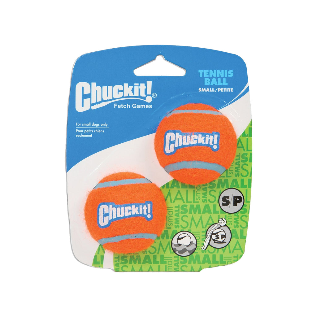 Chuckit! Tennis Ball Dog Toy Shrink Sleeve Blue/Orange Small 2 Count