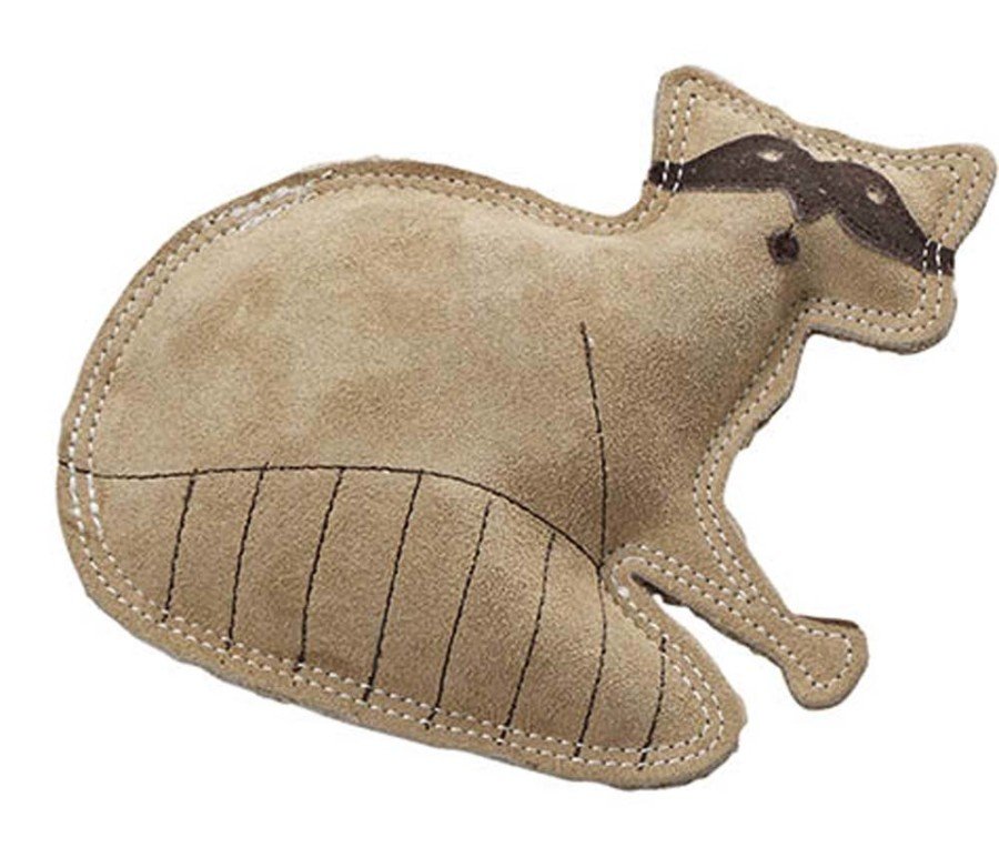 Spot Dura-Fused Leather Raccoon Dog Toy Tan Small