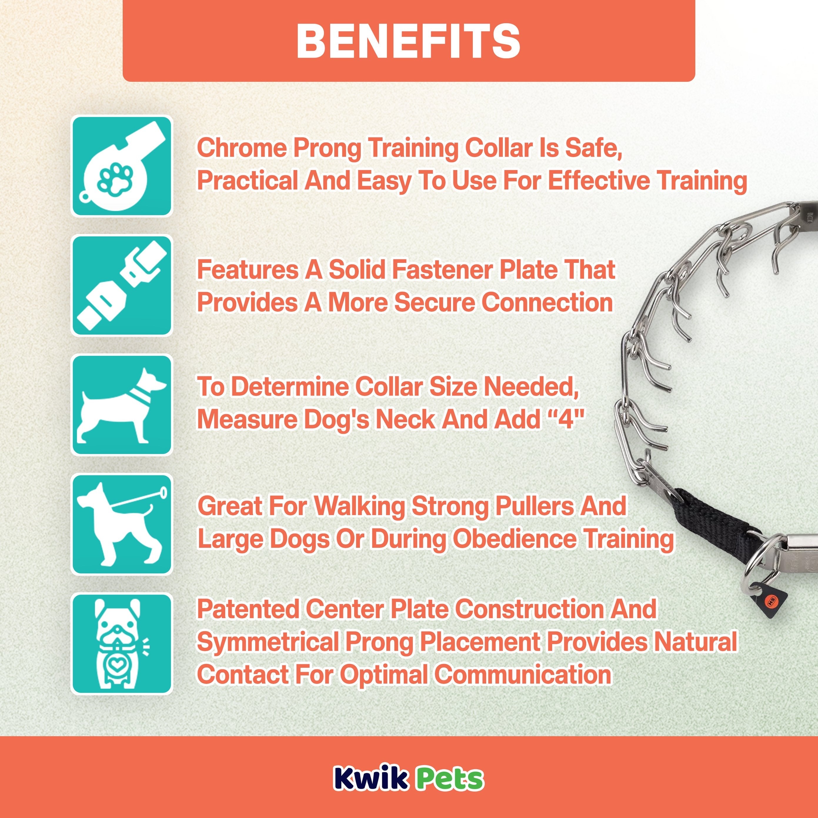 Herm Sprenger Ultra-Plus Dog Prong Training Collar with ClicLock 14-in Neck 2.25-mm Wide