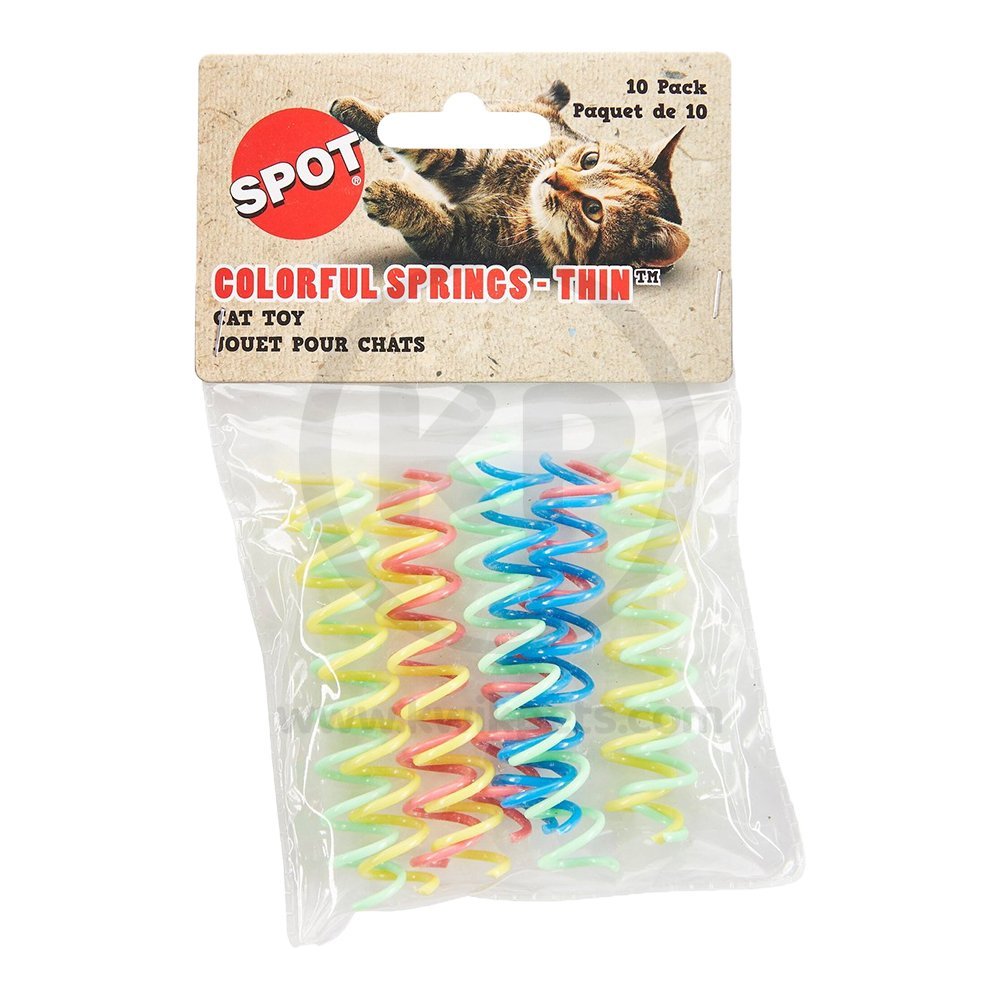 Spot Thin Colorful Springs Cat Toy Assorted 10 Count 3-in