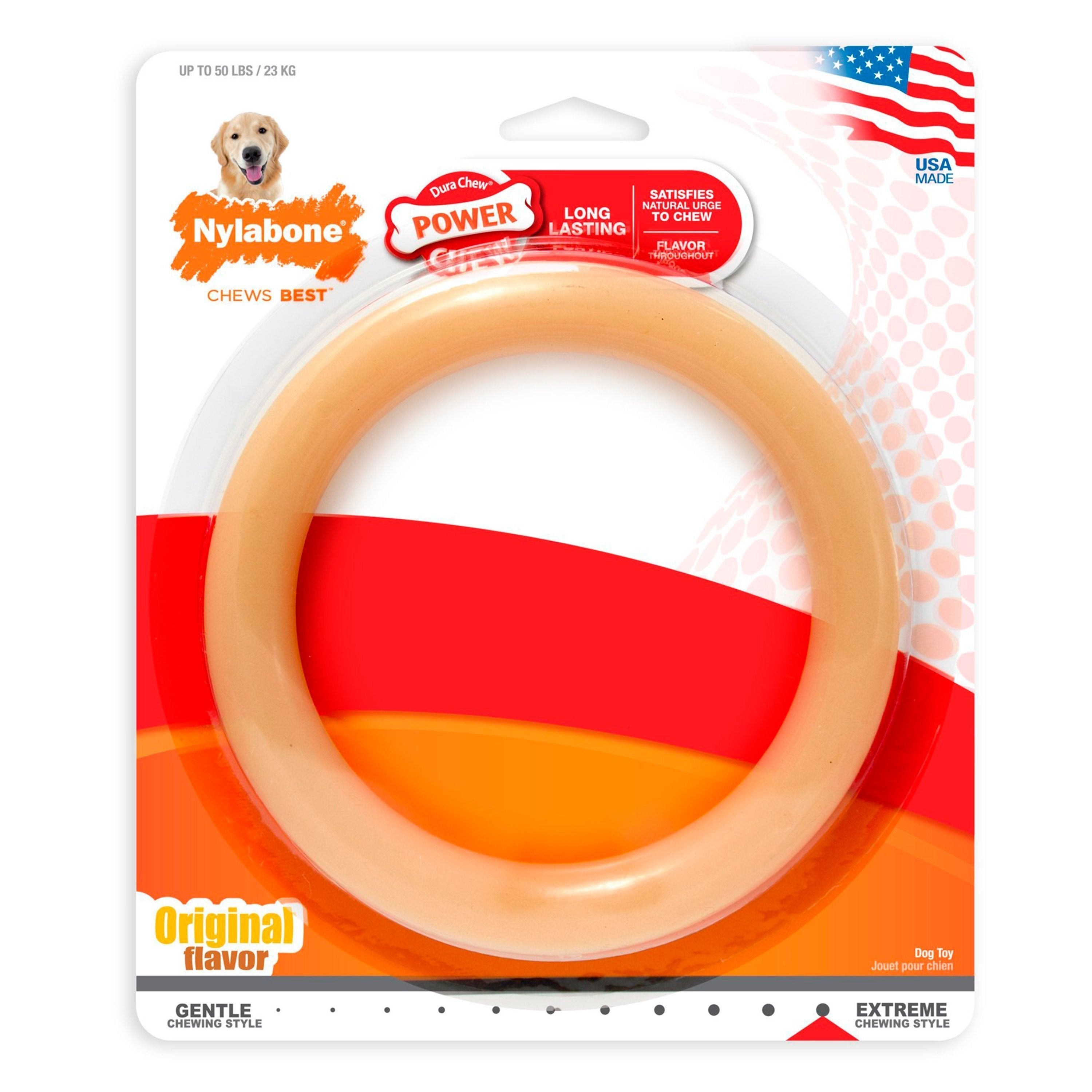 Nylabone Power Chew Ring Dog Toy Original Flavor Large/Giant - Up To 50 lbs