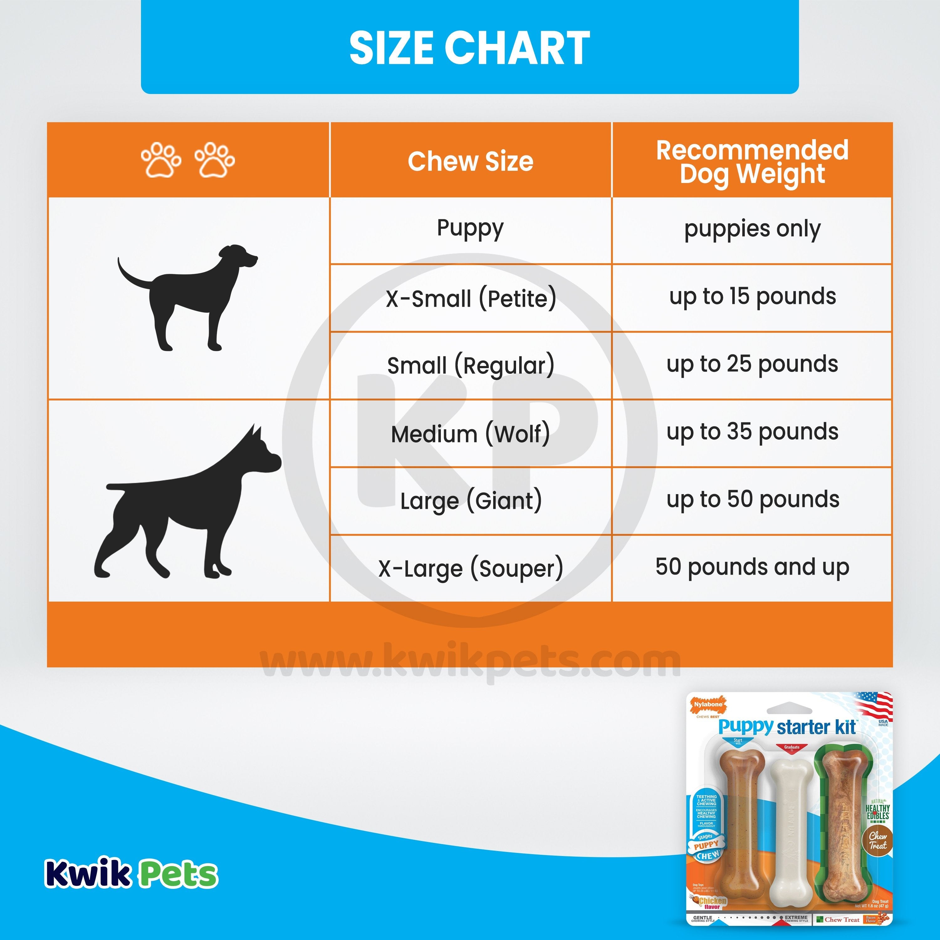 Nylabone Puppy Starter Kit Dog Chew Toys & Treat Chicken & Bacon Small/Regular - Up To 25 Ibs 3 Count