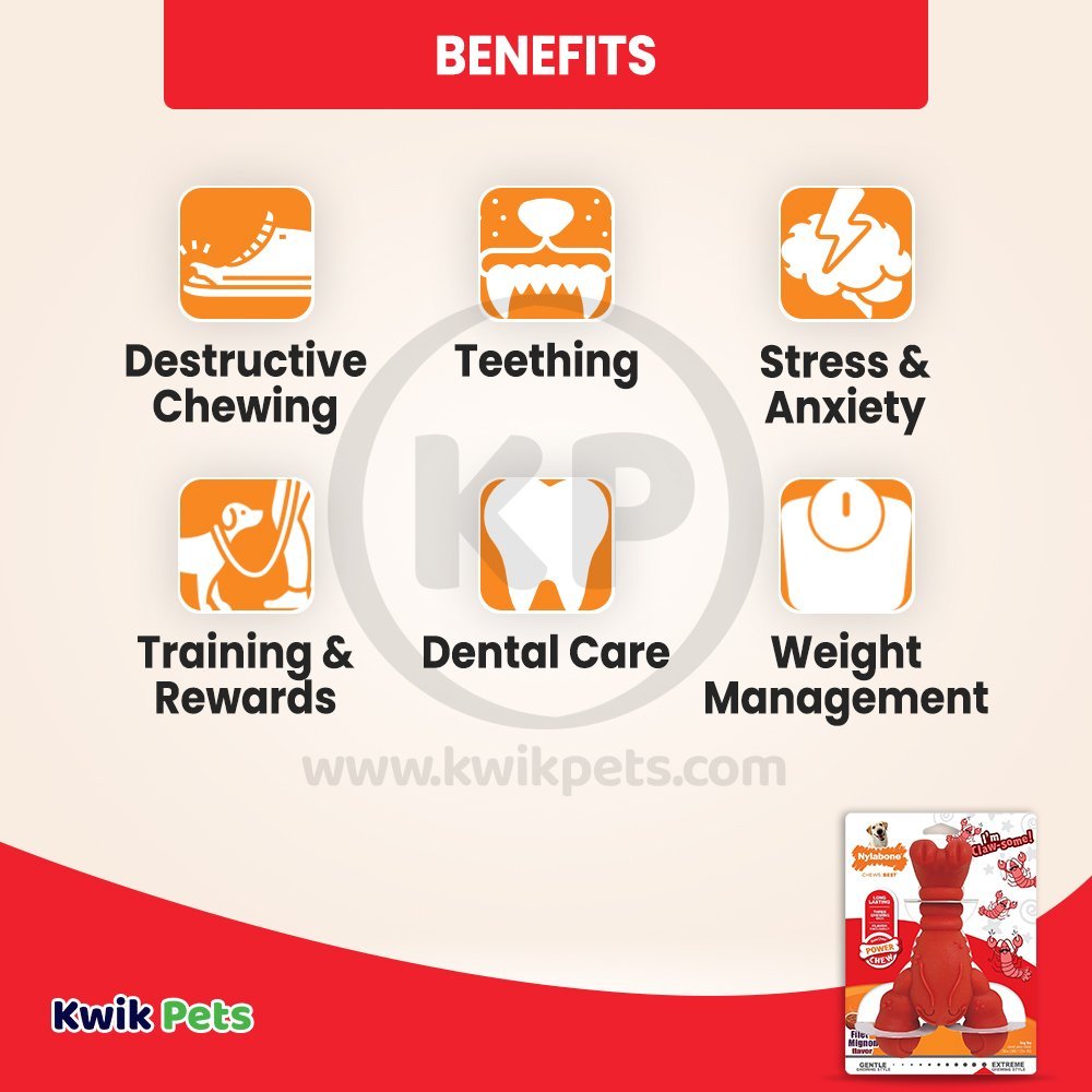 Nylabone Power Chew Lobster Dog Toy Filet Mignon XL/Souper - 50+ lb