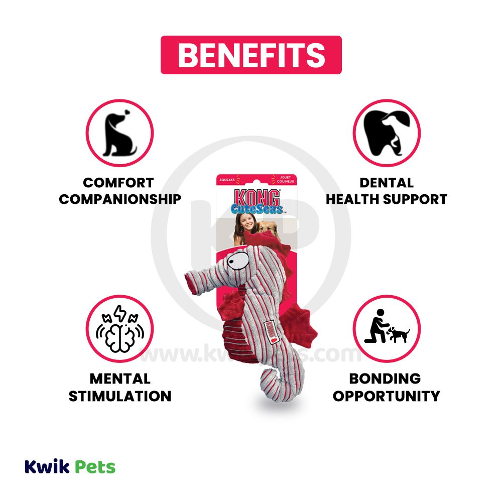 KONG CuteSeas Seahorse Dog Toy Medium