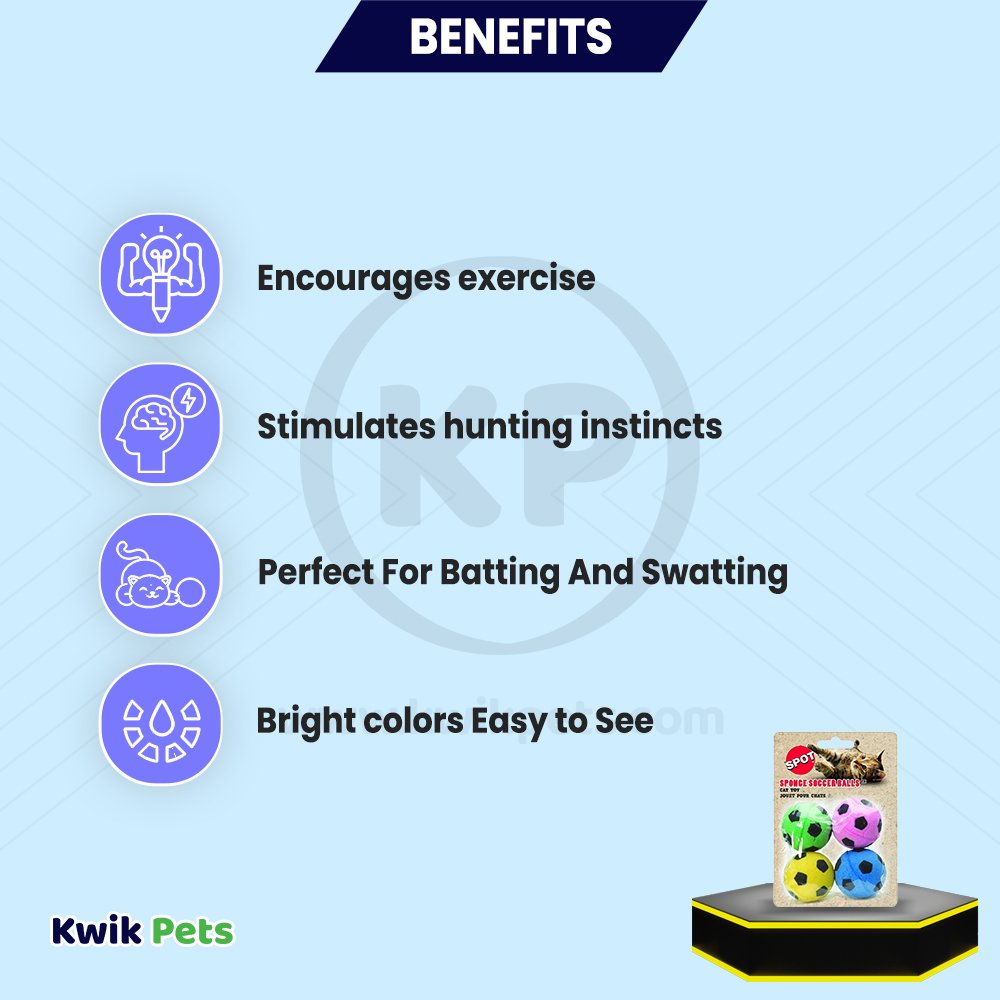 Spot Sponge Soccer Balls Cat Toy 4 Count