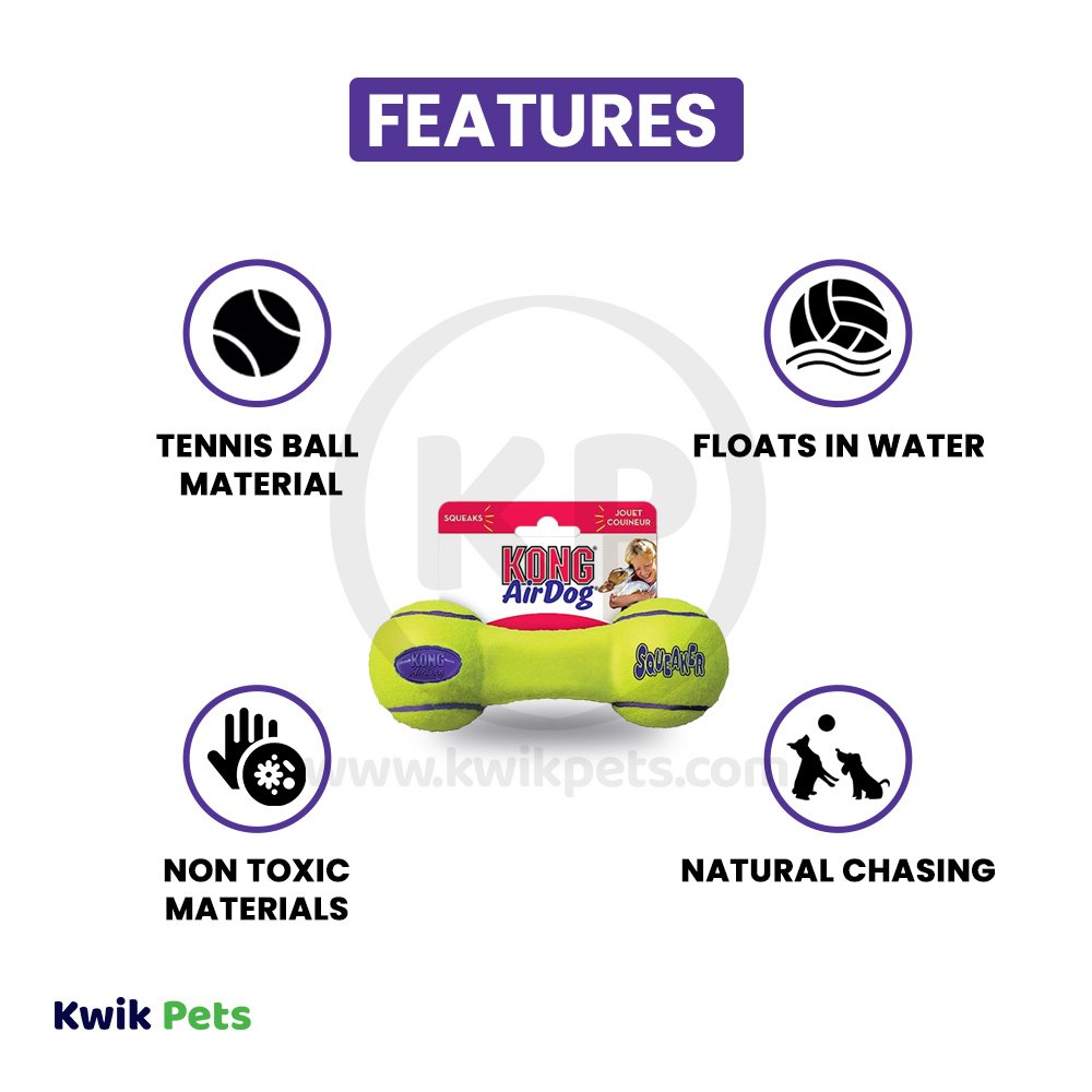 KONG Air Dog Squeaker Dumbbell Dog Toy Small