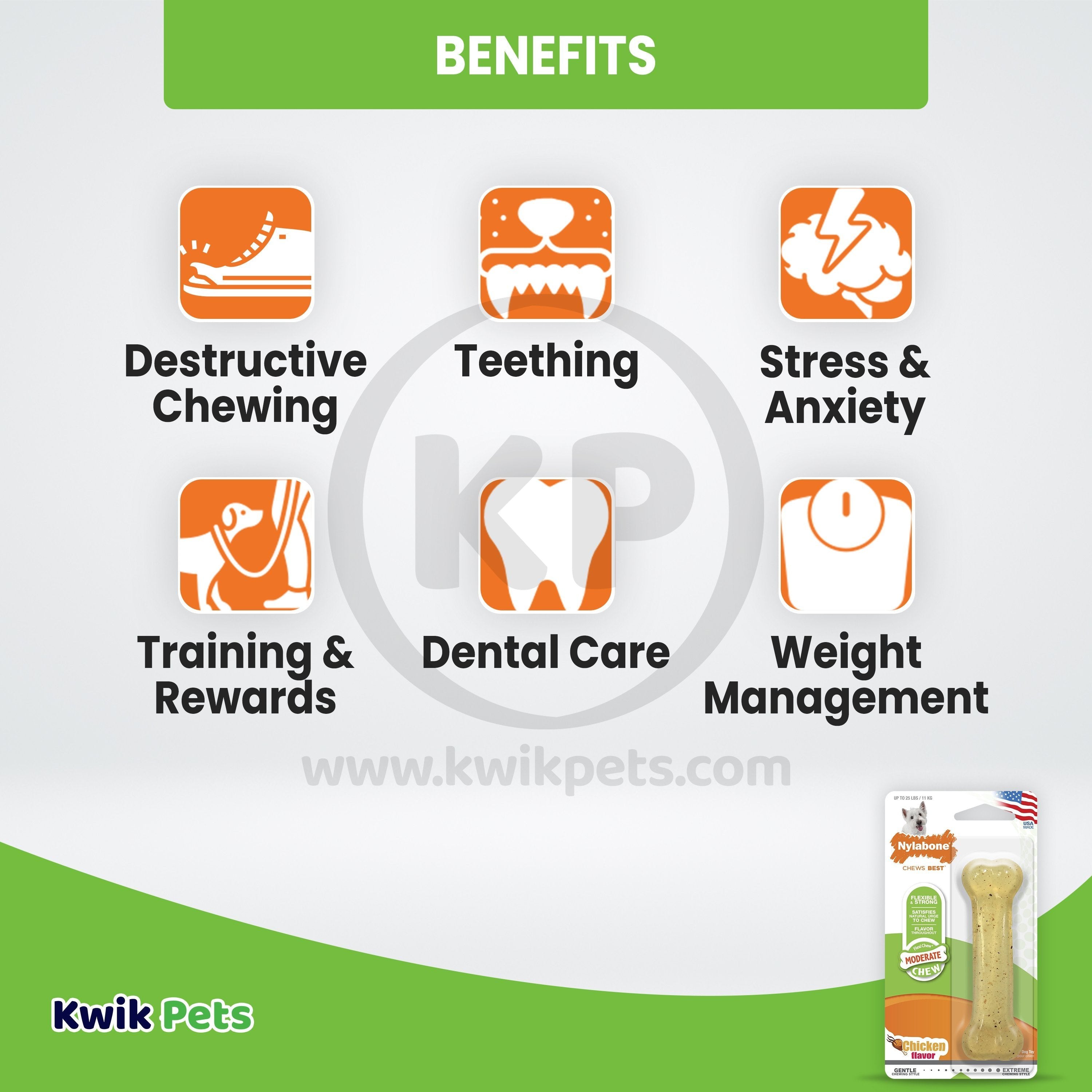 Nylabone Moderate Chew Dog Toy Chicken Small/Regular - Up To 25 lbs