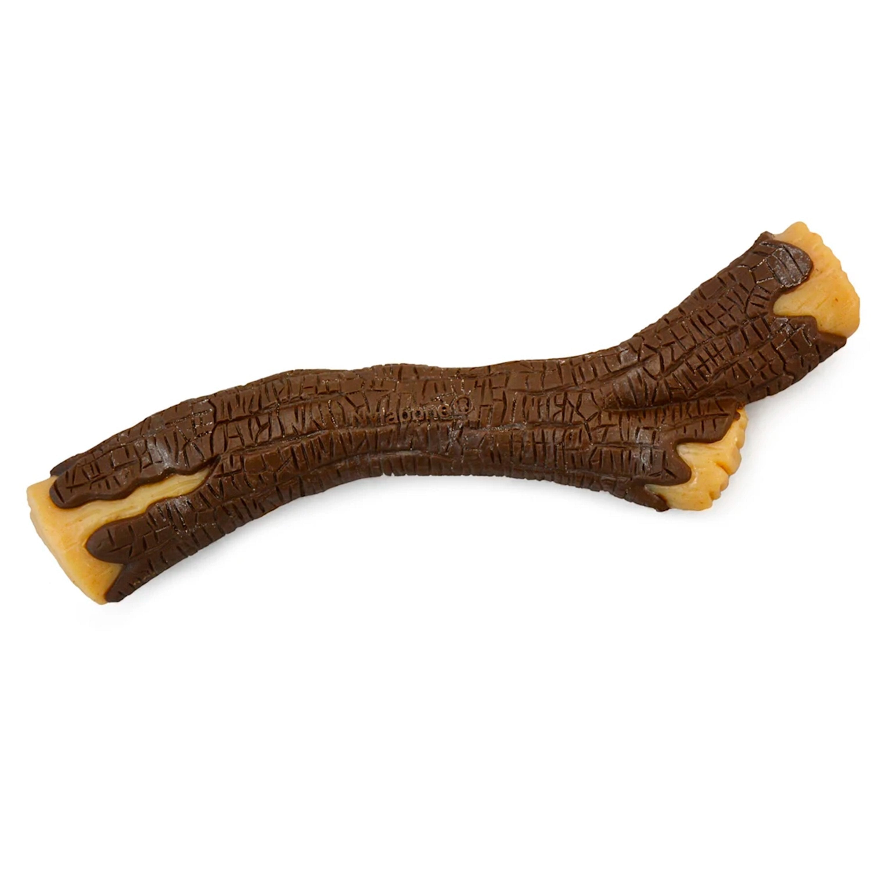 Nylabone Strong Chew Real Wood Dog Stick Toy Bacon XL/Souper - 50+ lbs