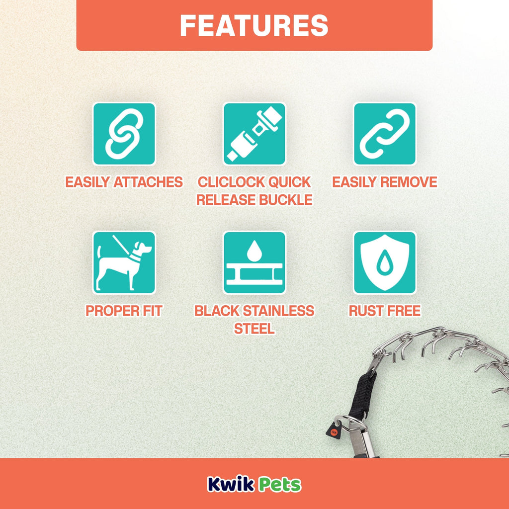 Herm Sprenger Ultra-Plus Dog Prong Training Collar with ClicLock 18-in Neck 3.20-mm Wide