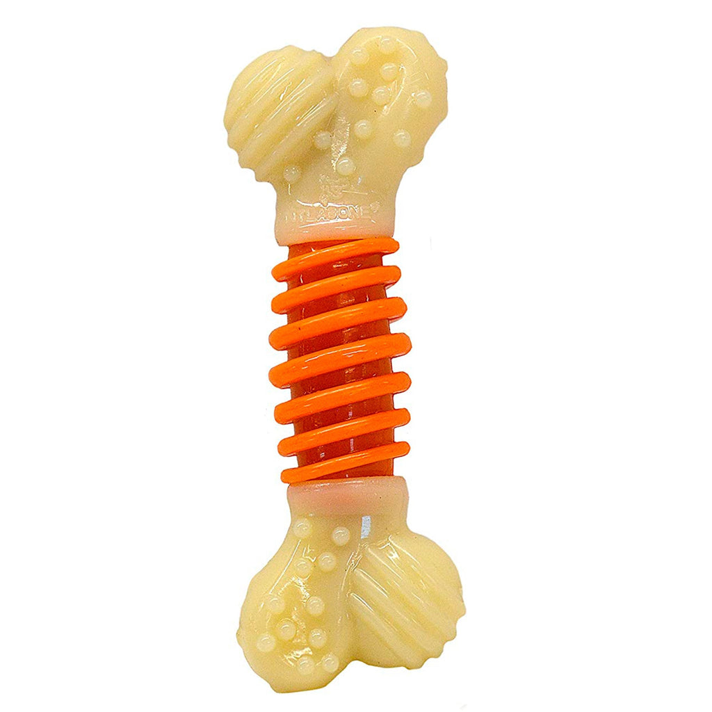 Nylabone PRO Action Dental Power Chew Durable Dog Toy Bacon Flavor Orange Small/Regular - Up To 25 lbs