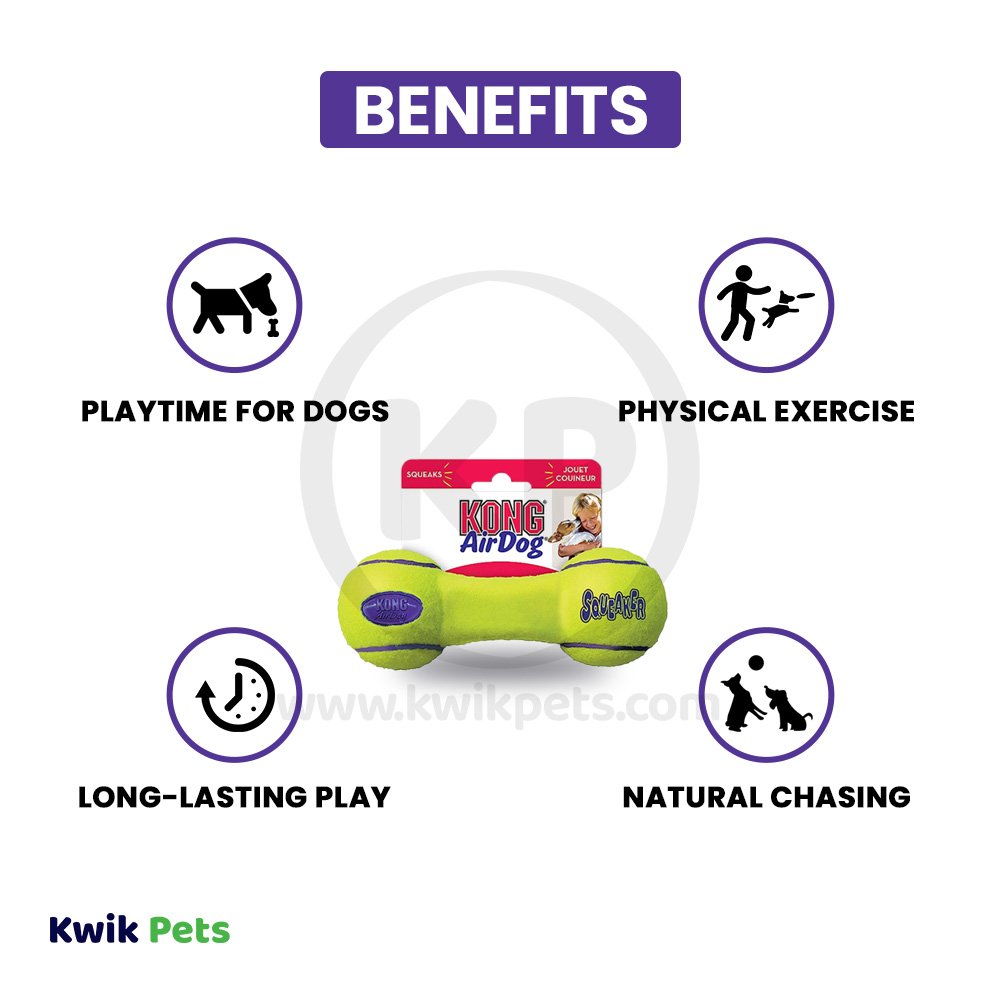 KONG Air Dog Squeaker Dumbbell Dog Toy Medium