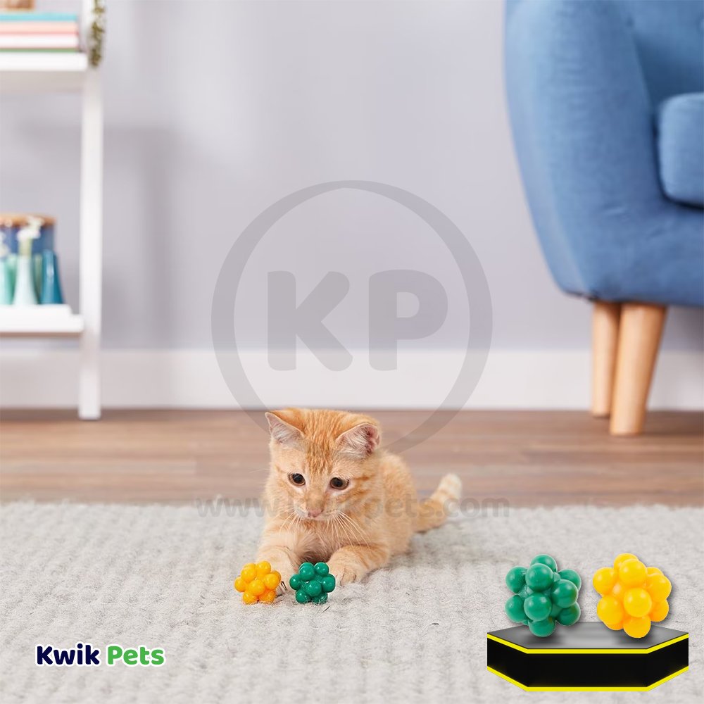 Spot Atomic Rubber Bouncing Ball Cat Toy Assorted 2 Count